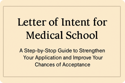 Letter of Intent Medical School