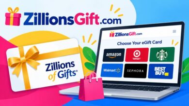ZillionsGift.com gift card redemption website and digital gift card options
